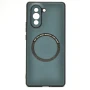 Кожаный чехол - накладка Leather Hybrid Case для Huawei Nova 10 с металической вставкой черный