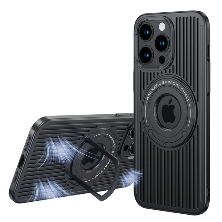 Чохол Omeve Magnetic Heat Dissipation для Apple iPhone 15 Pro Max з розсіюванням тепла та висувною підставкою