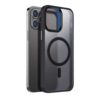 Матовый чехол - накладка Magsafe TPU+PC для Apple iPhone 15 Pro Max с металлическими кнопками