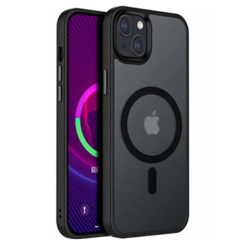 Матовый чехол - накладка Magsafe TPU+PC для Apple iPhone 15 Plus с металлическими кнопками