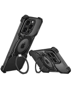 Чохол Metal Bamper Case з магнітним кільцем для iPhone 16 Pro із захистом на камеру