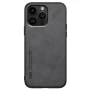 Кожаный чехол - накладка X&E для iPhone 16 Pro Max с металлической вставкой черный