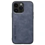 Кожаный чехол - накладка X&E для iPhone 16 Pro Max с металлической вставкой черный
