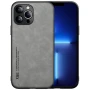Кожаный чехол - накладка X&E для iPhone 16 Pro Max с металлической вставкой черный