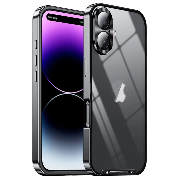 Чехол накладка Metal Glass для iPhone 16​ с дополнительной защитой на камеру
