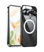 Чохол накладка Metal Glass для Google Pixel 9 Pro XL з металевим кільцем та додатковим захистом на камеру