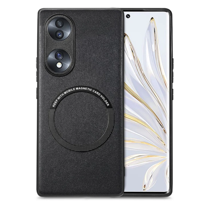 Кожаный чехол - накладка Leather Hybrid Case для Honor 90 с металлической вставкой