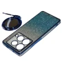 Силиконовый чехол накладка Glitter Case для Infinix Note 40 с металлическим кольцом-зеркалом в комплекте фиолетовый