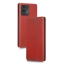 Чехол-книжка Carbon Fiber Texture для Motorola Edge 40 Pro бордовый