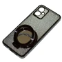 Силіконовий чохол накладка Glitter Case для Motorola Moto G54 з металевим кільцем-дзеркалом у комплекті рожевий