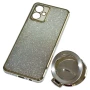 Силіконовий чохол накладка Glitter Case для Motorola Moto G54 з металевим кільцем-дзеркалом у комплекті рожевий
