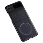 Кожаный чехол - накладка Leather Hybrid Case для Motorola Razr 40 с металлической вставкой красный