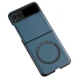 Кожаный чехол - накладка Leather Hybrid Case для Motorola Razr 40 с металлической вставкой красный