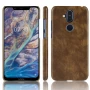Шкіряний чохол накладка для Nokia 8.1 / Nokia X7 коричневий