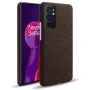 Чехол накладка Textile leather для OnePlus 9RT коричневый