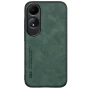 Шкіряний чохол - накладка X&E для Oppo A60 з металевою вставкою сірий