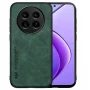 Шкіряний чохол - накладка X&E для Xiaomi Redmi 14C / Poco C75 з металевою вставкою зелений