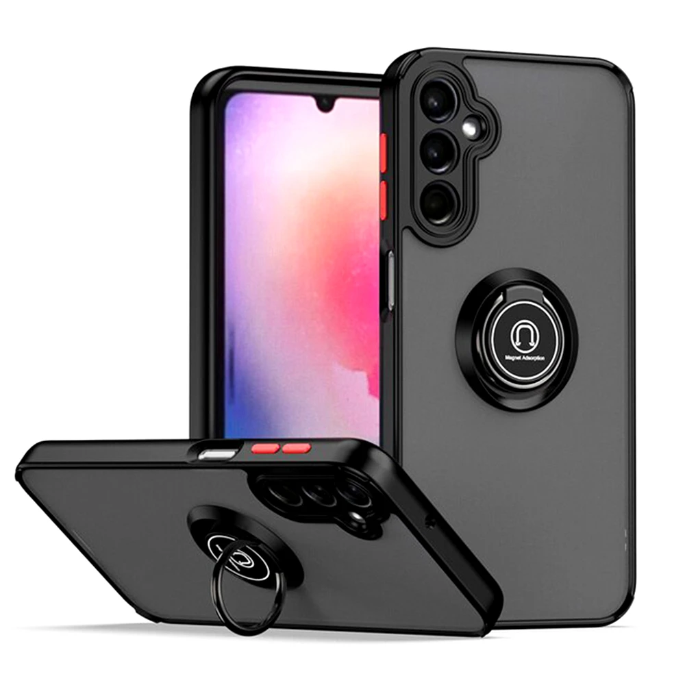 Чохол-накладка TPU Color Matte Ring для Samsung Galaxy A34 чорно-червоний