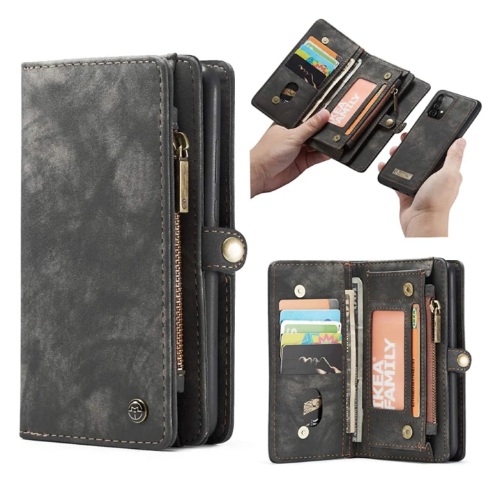Чехол-кошелек CaseMe Retro Leather для Samsung Galaxy A72, Black