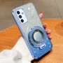 Силиконовый чехол накладка Glitter Case Kathy Tech для Samsung Galaxy A55​ с металлическим кольцом держателем в комплекте зеленый