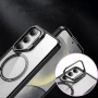 Чехол-накладка Armor Clear Kickstand для Samsung Galaxy S24 FE с магнитным кольцом черный