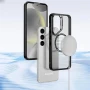 Чехол-накладка Armor Clear Kickstand для Samsung Galaxy S24 FE с магнитным кольцом черный
