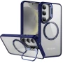 Чехол-накладка Armor Clear Kickstand для Samsung Galaxy S24 FE с магнитным кольцом черный
