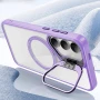 Чехол-накладка Armor Clear Kickstand для Samsung Galaxy S24 FE с магнитным кольцом черный
