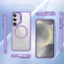 Чехол-накладка Armor Clear Kickstand для Samsung Galaxy S24 FE с магнитным кольцом черный