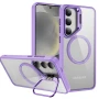 Чехол-накладка Armor Clear Kickstand для Samsung Galaxy S24 FE с магнитным кольцом черный