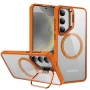 Чехол-накладка Armor Clear Kickstand для Samsung Galaxy S24 FE с магнитным кольцом черный