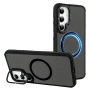 Чехол-накладка Armor Matte Kickstand для Samsung Galaxy S24 FE с магнитным кольцом фиолетовый