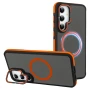 Чехол-накладка Armor Matte Kickstand для Samsung Galaxy S24 FE с магнитным кольцом фиолетовый