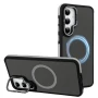 Чехол-накладка Armor Matte Kickstand для Samsung Galaxy S24 FE с магнитным кольцом фиолетовый