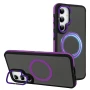 Чехол-накладка Armor Matte Kickstand для Samsung Galaxy S24 FE с магнитным кольцом фиолетовый