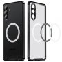 Чехол Metal Glass для Samsung Galaxy S25 с металлическим кольцом и дополнительной защитой на камеру зелёный