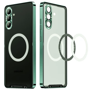 Чехол Metal Glass для Samsung Galaxy S25 с металлическим кольцом и дополнительной защитой на камеру