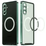 Чехол Metal Glass для Samsung Galaxy S25 с металлическим кольцом и дополнительной защитой на камеру зелёный