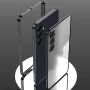 Противоударный чехол накладка Metal Glass для Samsung Galaxy S24 FE серебряный