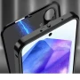 Противоударный чехол накладка Metal Glass для Samsung Galaxy S24 FE серебряный