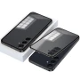 Противоударный чехол накладка Metal Glass для Samsung Galaxy S24 FE серебряный