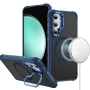 Матовий чохол – накладка Dual Color Camera Stand для Samsung Galaxy S24 FE чорний