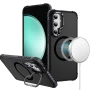 Матовий чохол – накладка Dual Color Camera Stand для Samsung Galaxy S24 FE чорний