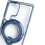 Силіконовий чохол накладка Clear Case для Samsung Galaxy S25 Ultra з металевим кільцем тримачем та захистом для камери зелений