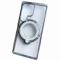 Силіконовий чохол накладка Clear Case для Samsung Galaxy S25 Ultra з металевим кільцем тримачем та захистом для камери зелений
