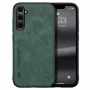 Кожаный чехол - накладка X&E для Samsung Galaxy M55 с металлической вставкой синий