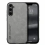 Кожаный чехол - накладка X&E для Samsung Galaxy M55 с металлической вставкой синий