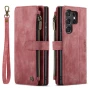 Чехол-кошелек CaseMe Retro Leather для Samsung Galaxy S23 Ultra малиновый