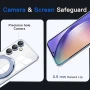 Силіконовий чохол накладка Clear Case для Samsung Galaxy S24 Plus з металевим кільцем тримачем та захистом для камери рожевий