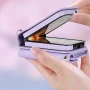 Чехол - кошелек Lingge Wallet для Samsung Galaxy Flip5 с быстрым возвратом и защитой RFID лаванда